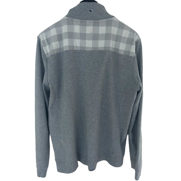 Vineyard Vines 1/4 Zip Shep Shirt Women Size XL Gray Plaid - Picture 3 of 5